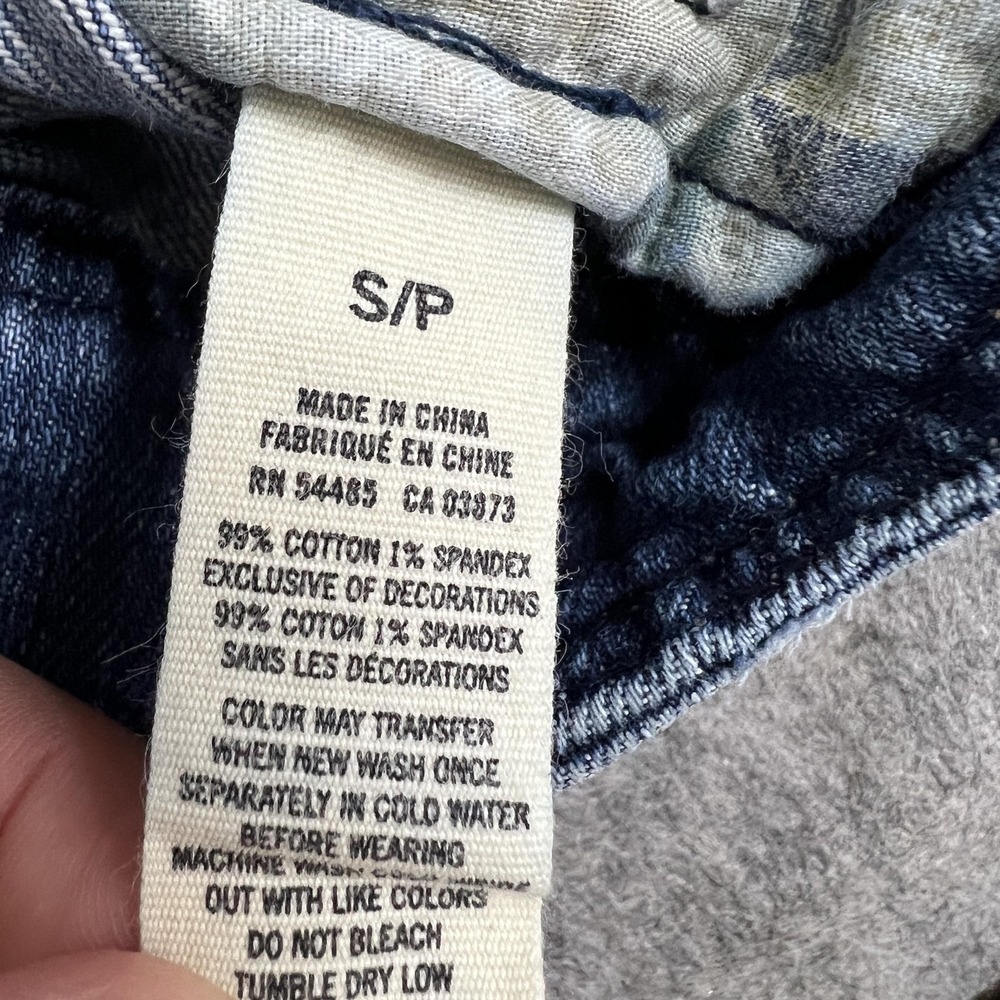 American Eagle Jacket Womens S Blue Denim Cropped Trucker Button Casual Outdoor - Picture 13 of 14